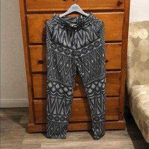 H&M Aztec wide legged trousers